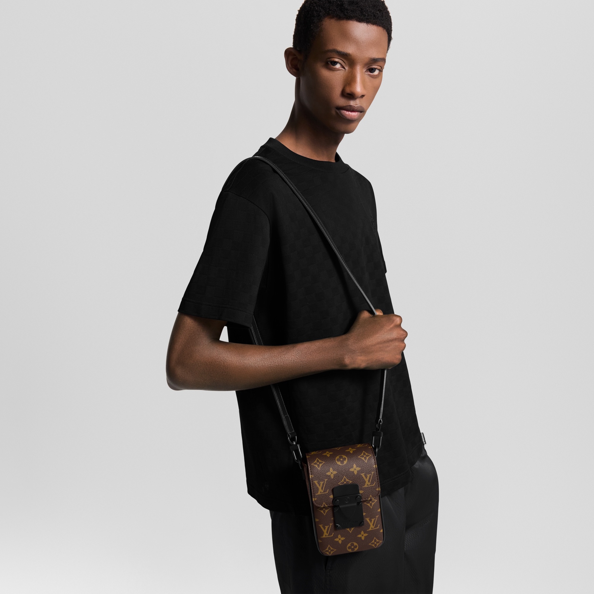 S-Lock Vertical Wearable Wallet Monogram Macassar Canvas - Bags